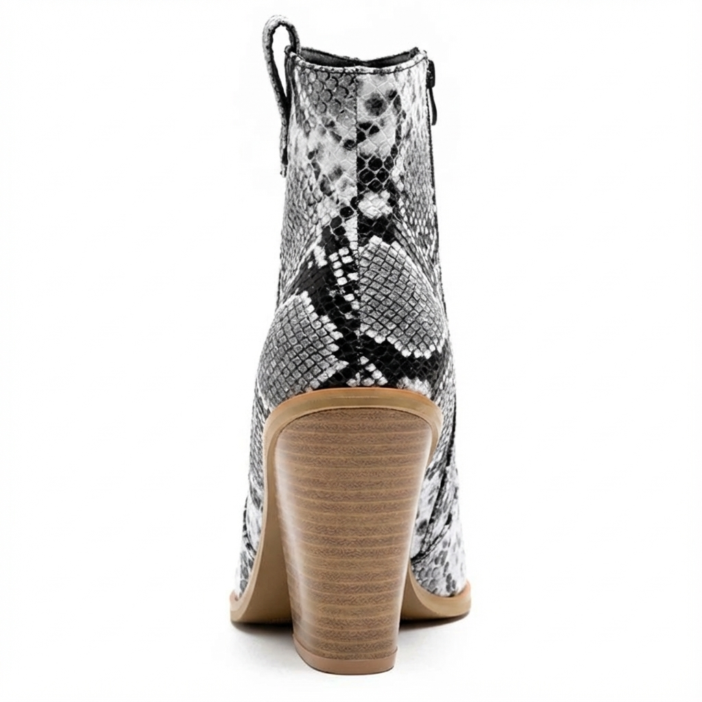 Santiag mi-haute multicolore Simili Cuir Femme - Motif python