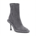 Bottine à talon gris Daim Synthétique Femme - Talon aigu