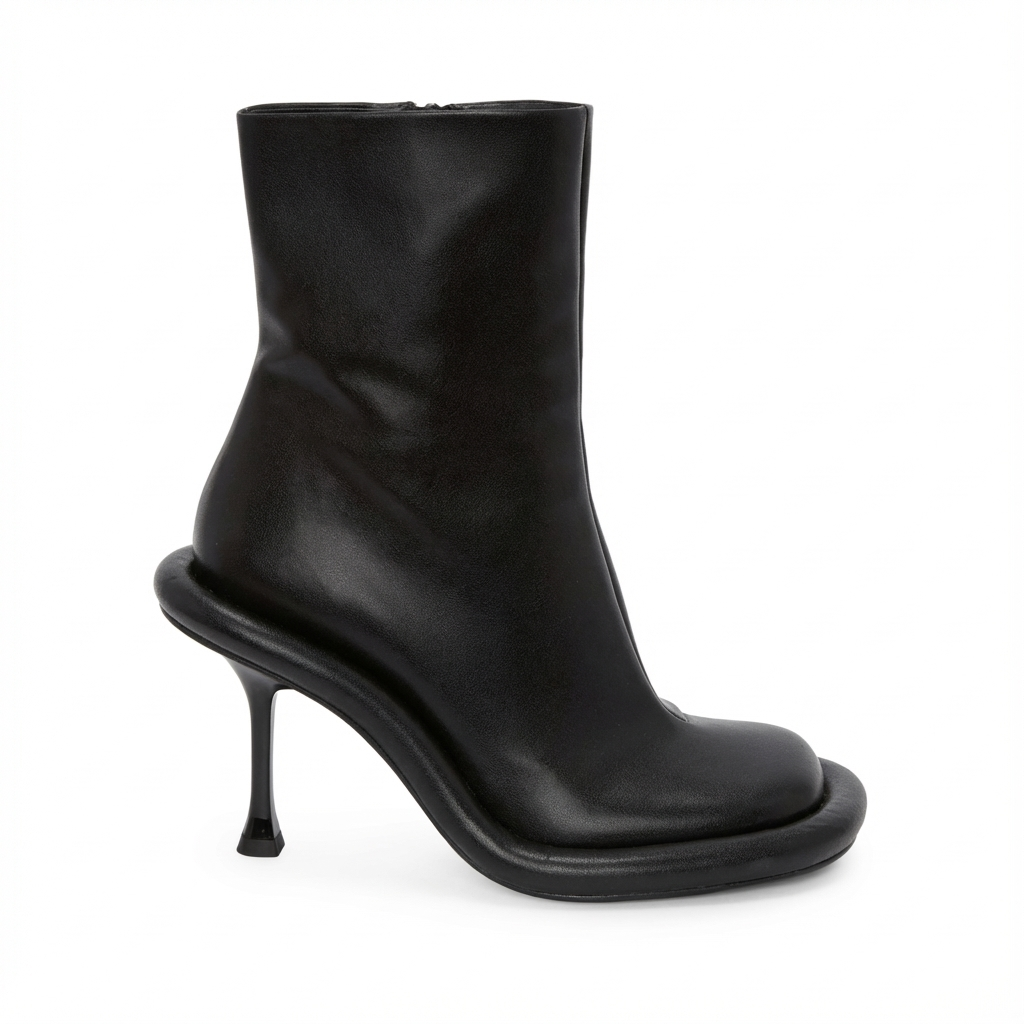 Bottine à talon noir Synthétique Femme - Talon incurvé