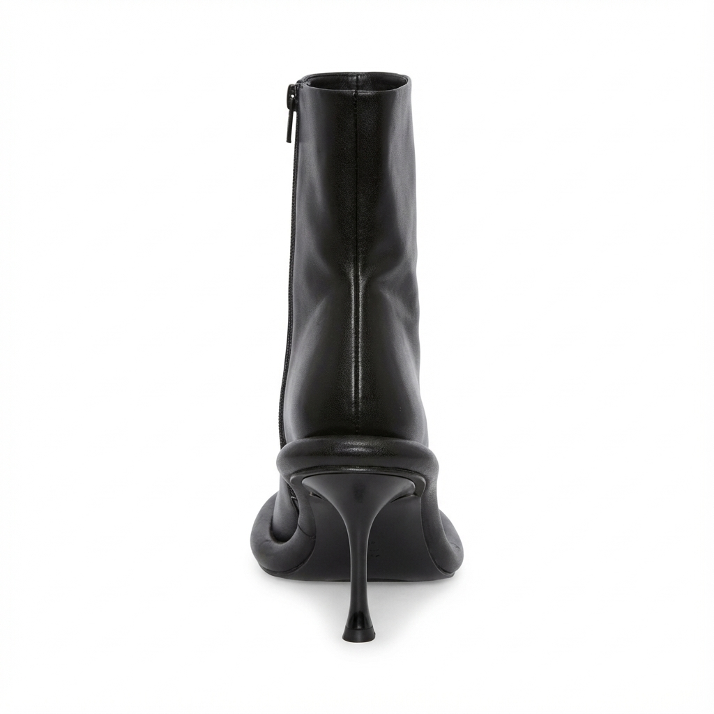Bottine à talon noir Synthétique Femme - Talon incurvé
