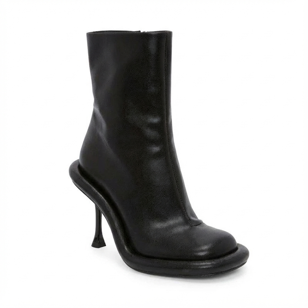 Bottine à talon noir Synthétique Femme - Talon incurvé