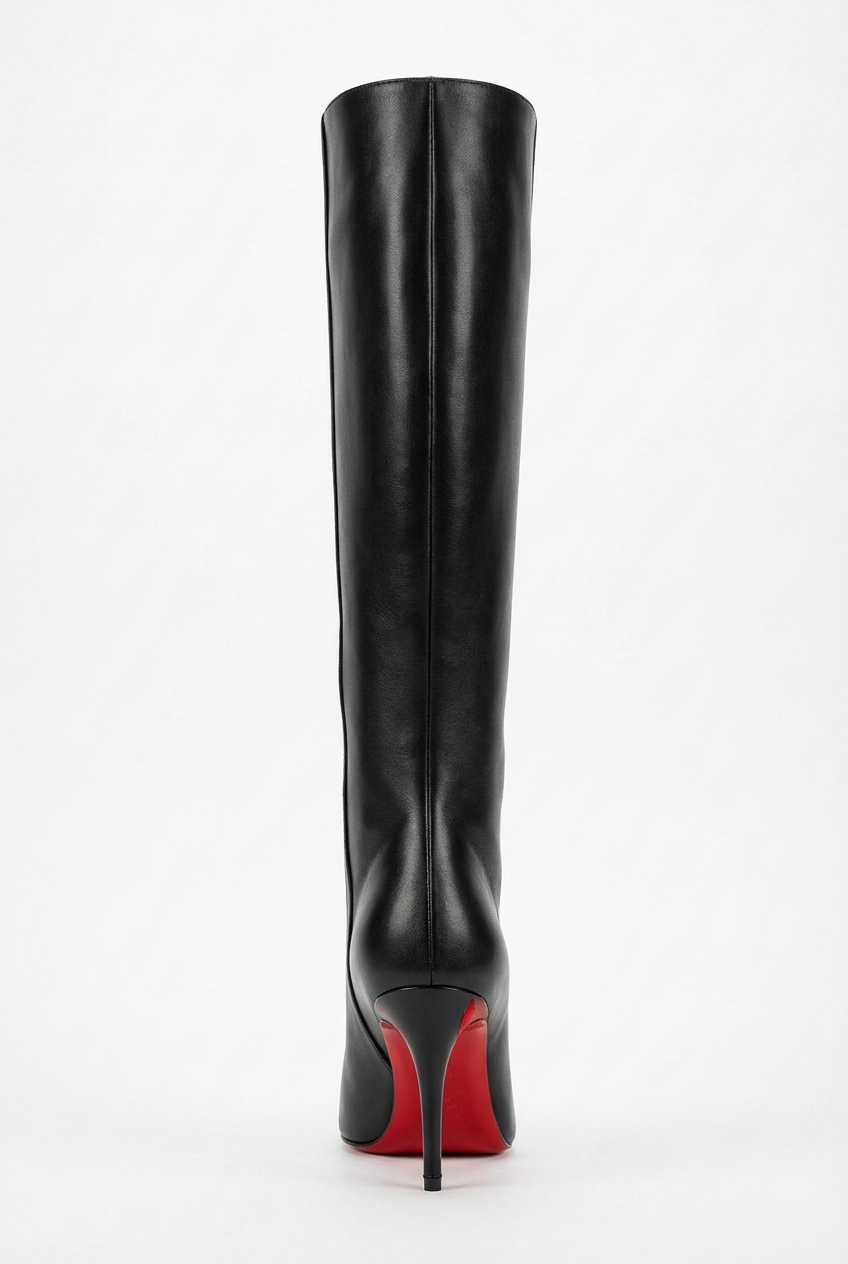 Botte haute noir Synthétique Femme - Talon rouge, bout pointu