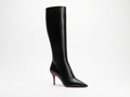 Botte haute noir Synthétique Femme - Talon rouge, bout pointu