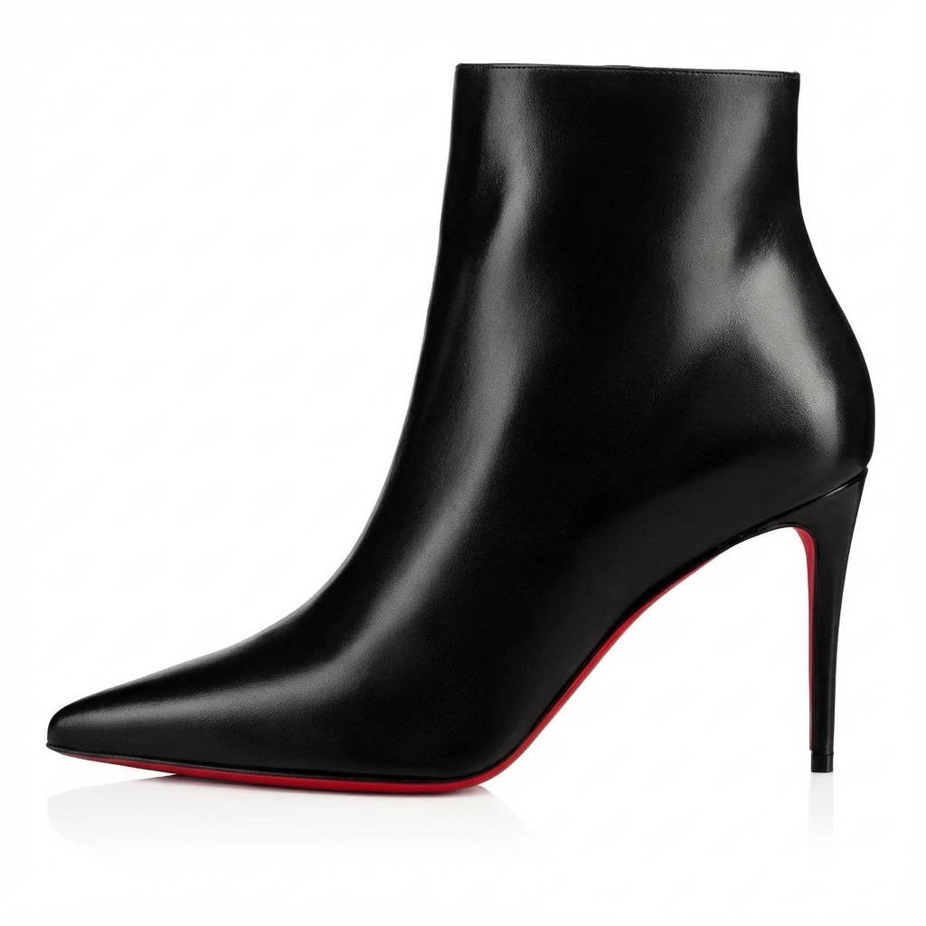 Bottine à talon noir Synthétique Femme - Semelle rouge