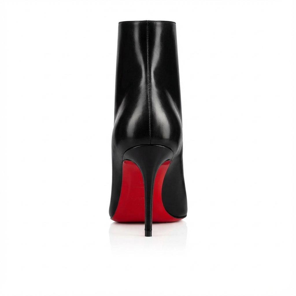 Bottine à talon noir Synthétique Femme - Semelle rouge