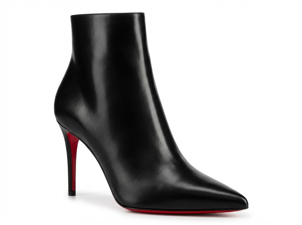 Bottine à talon noir Synthétique Femme - Semelle rouge