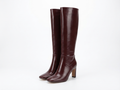 Botte haute marron foncé Synthétique Femme - Talon carré