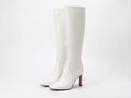Santiag haute blanc Simili Cuir Femme - Talon carré