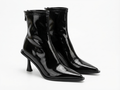 Bottine à talon noir Simili Cuir Femme - Verni
