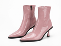 Bottine à talon rose Simili Cuir Femme - Verni