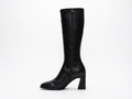 Botte haute noir Simili Cuir Femme - Bout carré