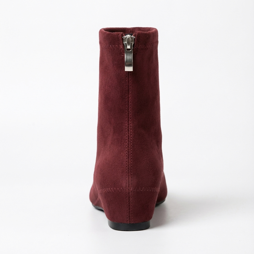 Bottine chelsea rouge Daim Femme - Bout pointu