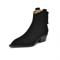 Santiag basse noir Daim Femme - Bout pointu