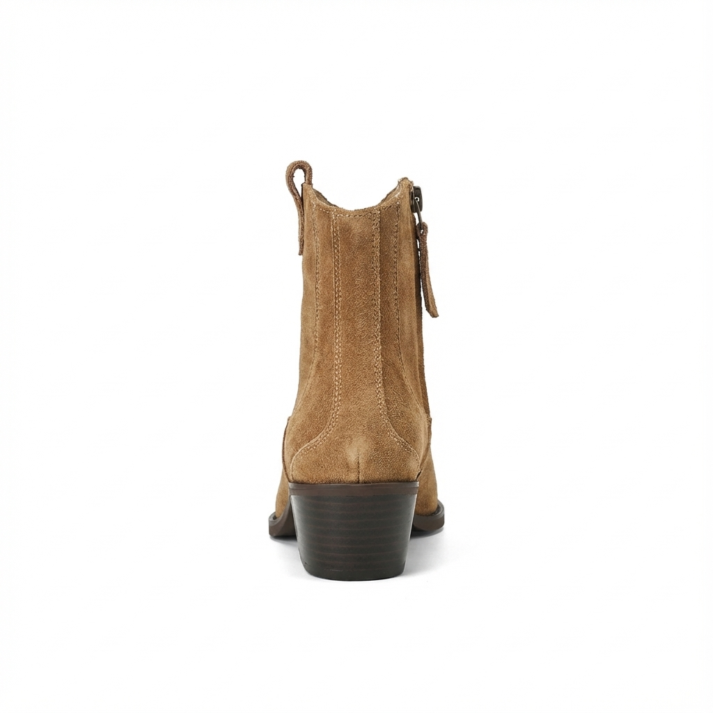 Santiag basse camel Daim Femme - Bout pointu