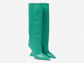 Botte haute vert Synthétique Femme - Bout pointu