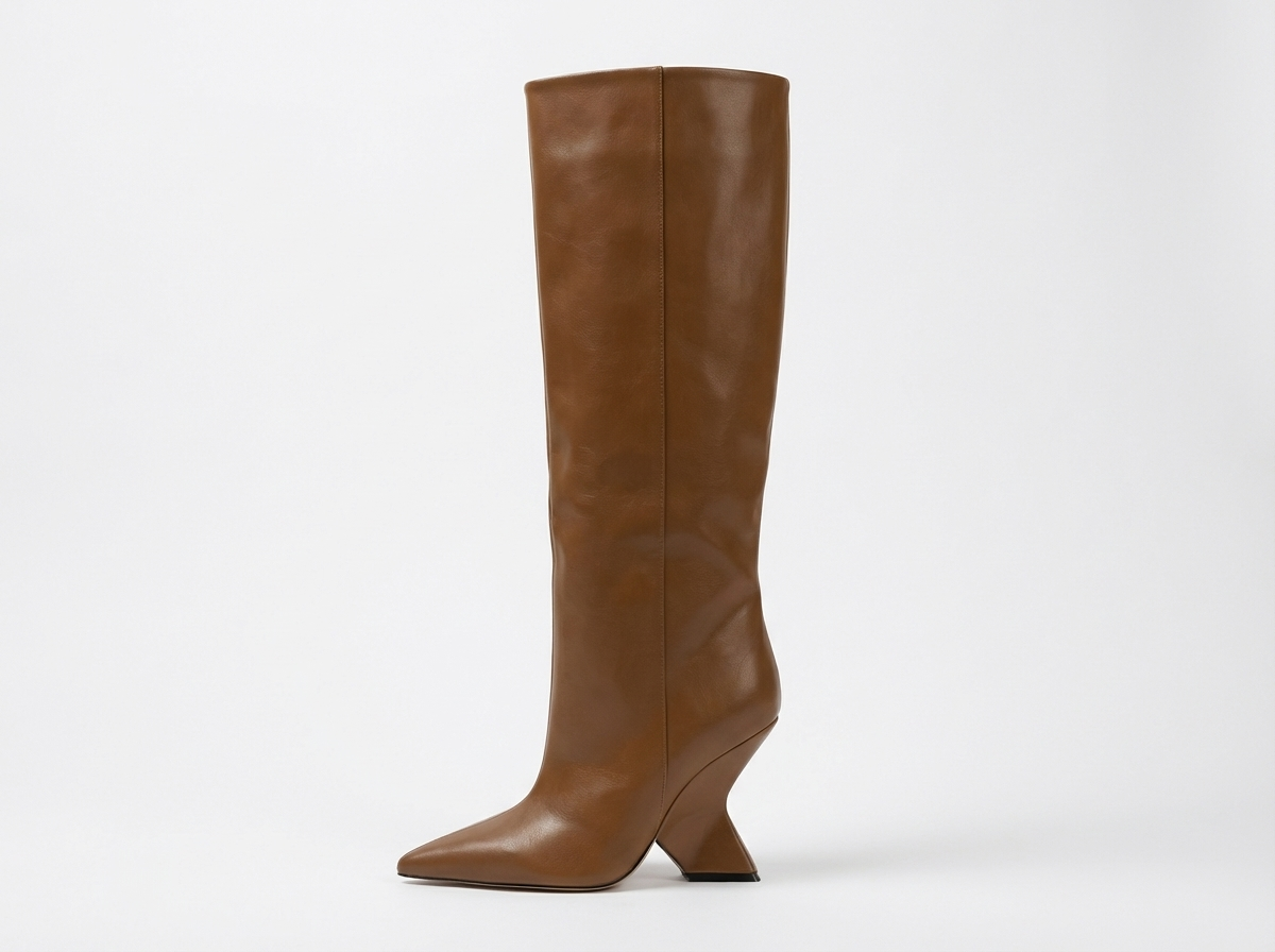 Botte haute marron Synthétique Femme - Bout pointu