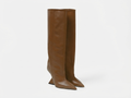 Botte haute marron Synthétique Femme - Bout pointu