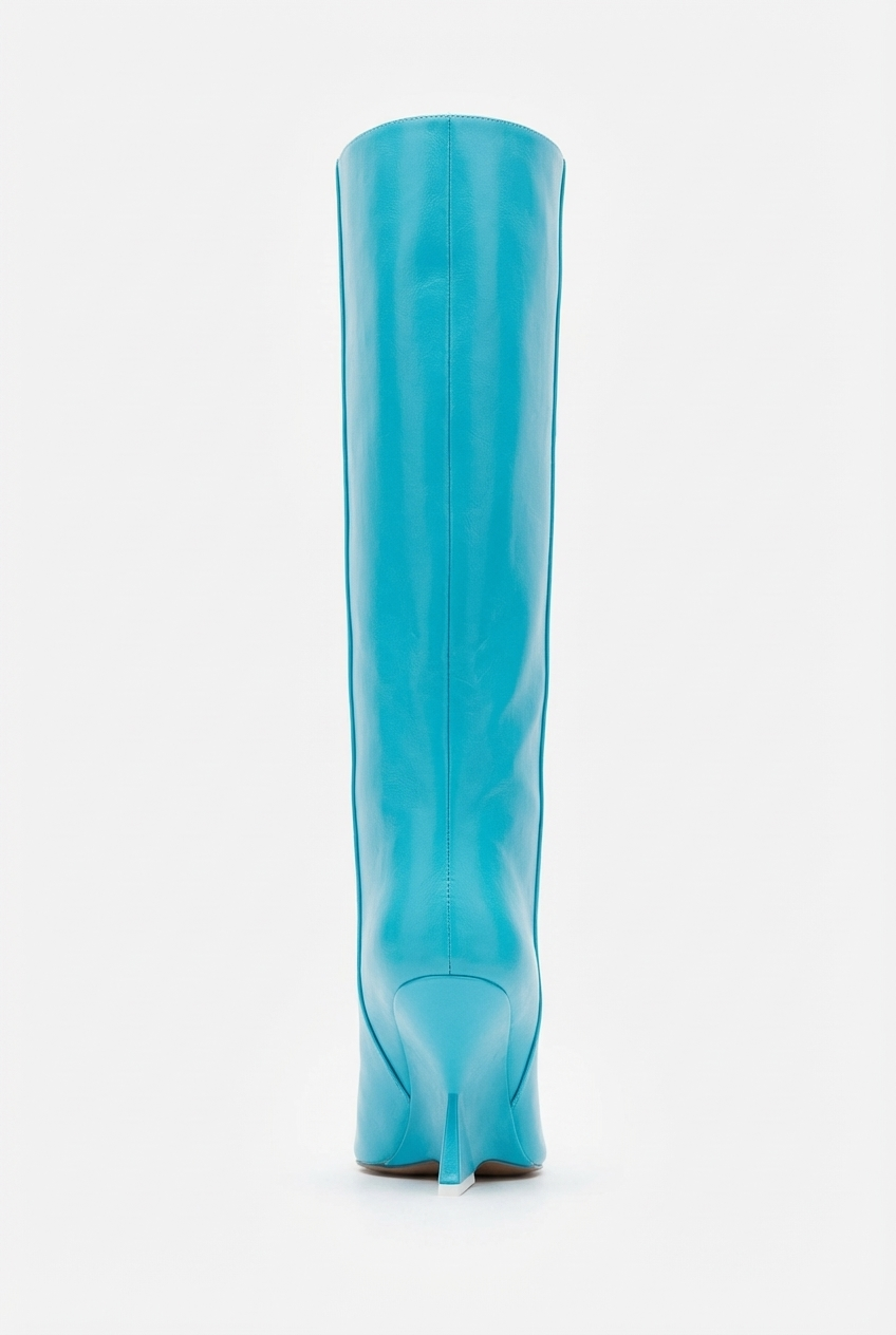 Botte haute bleu Synthétique Femme - Talon géométrique