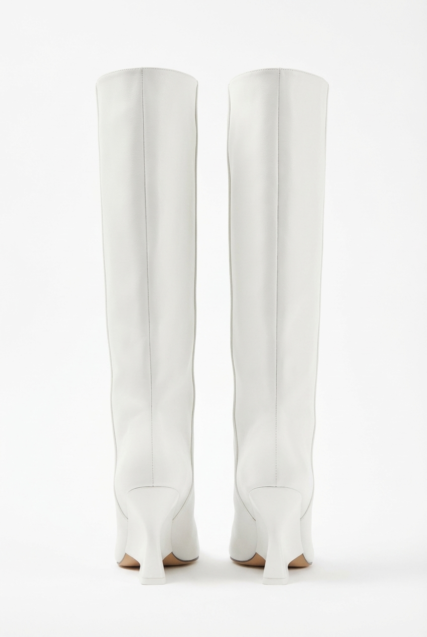 Botte haute blanc Synthétique Femme - Bout pointu