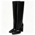 Botte haute noir Synthétique Femme - Talon bloc, bout carré