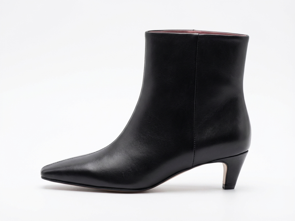Bottine noir Cuir Femme - Doublure rose
