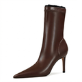 Bottine marron Simili Cuir Femme - Talon fin