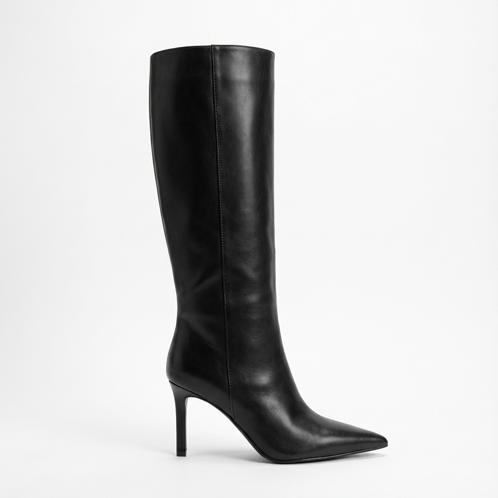 Botte haute noir Daim Femme - Talon aiguille