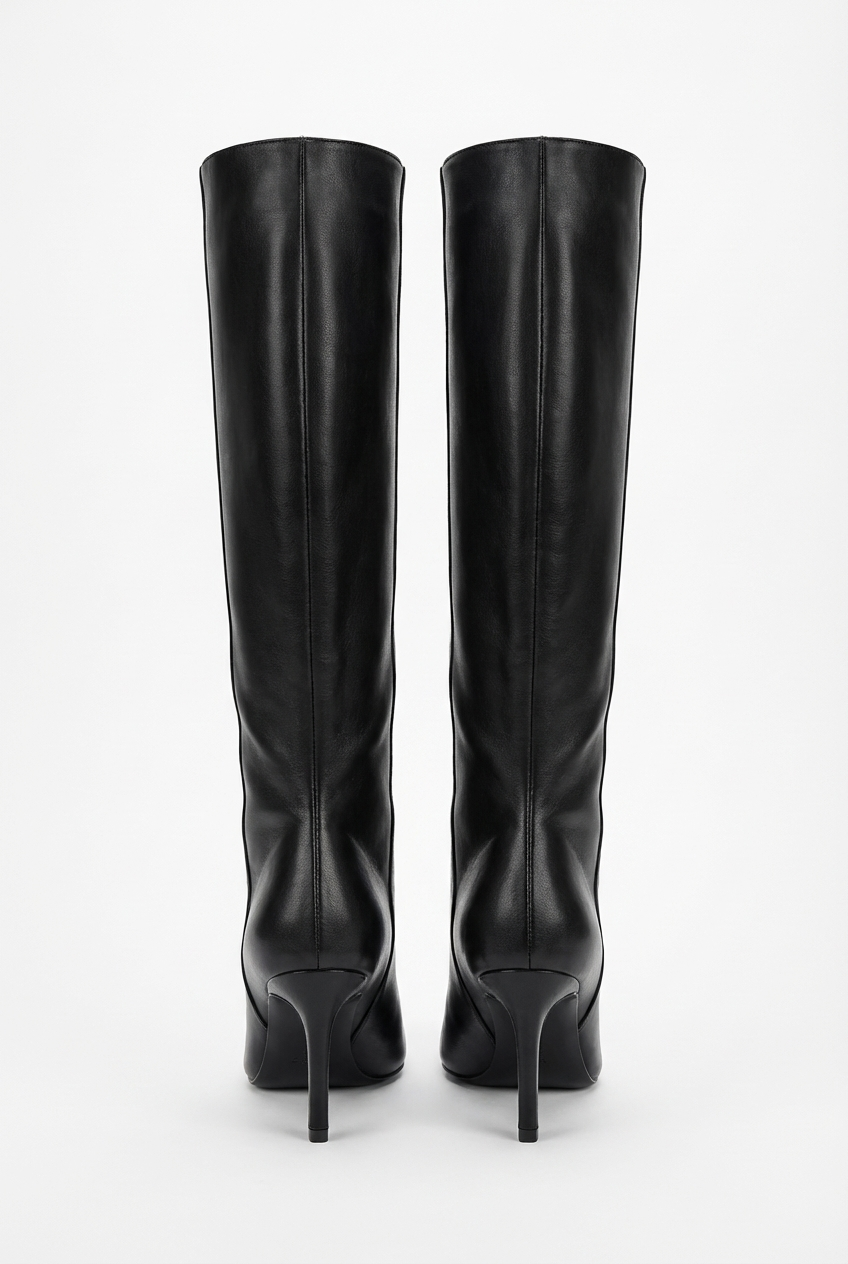 Botte haute noir Daim Femme - Talon aiguille