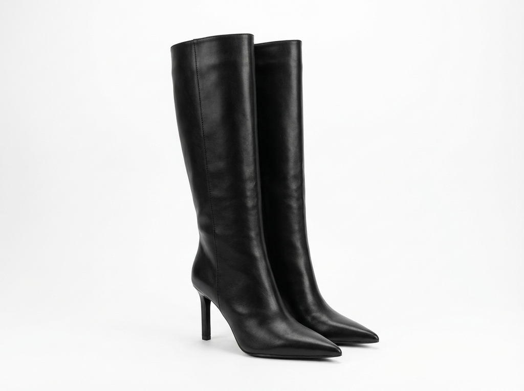 Botte haute noir Daim Femme - Talon aiguille