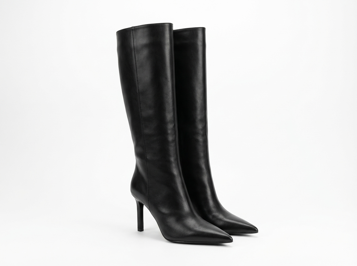 Botte haute noir Daim Femme - Talon aiguille
