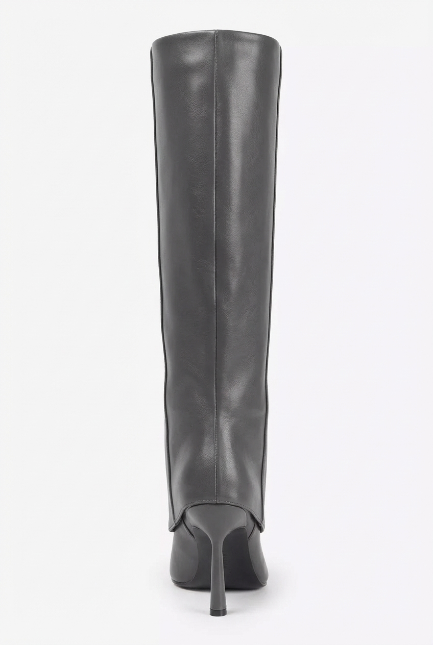 Botte haute gris Synthétique Femme - Bout pointu