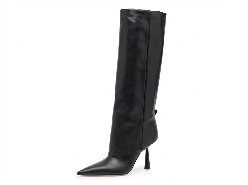 Botte haute noir Synthétique Femme - Style cowboy