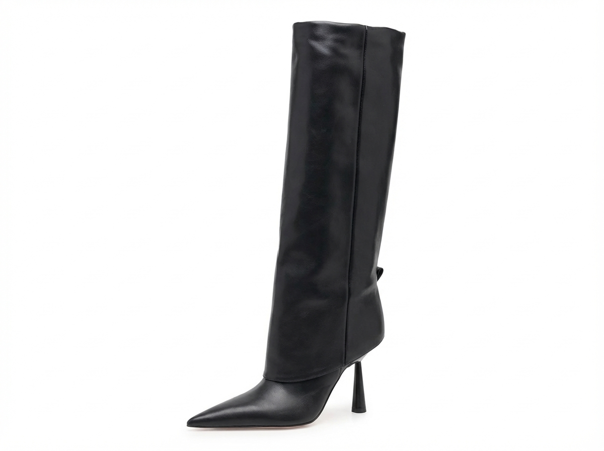 Botte haute noir Synthétique Femme - Style cowboy