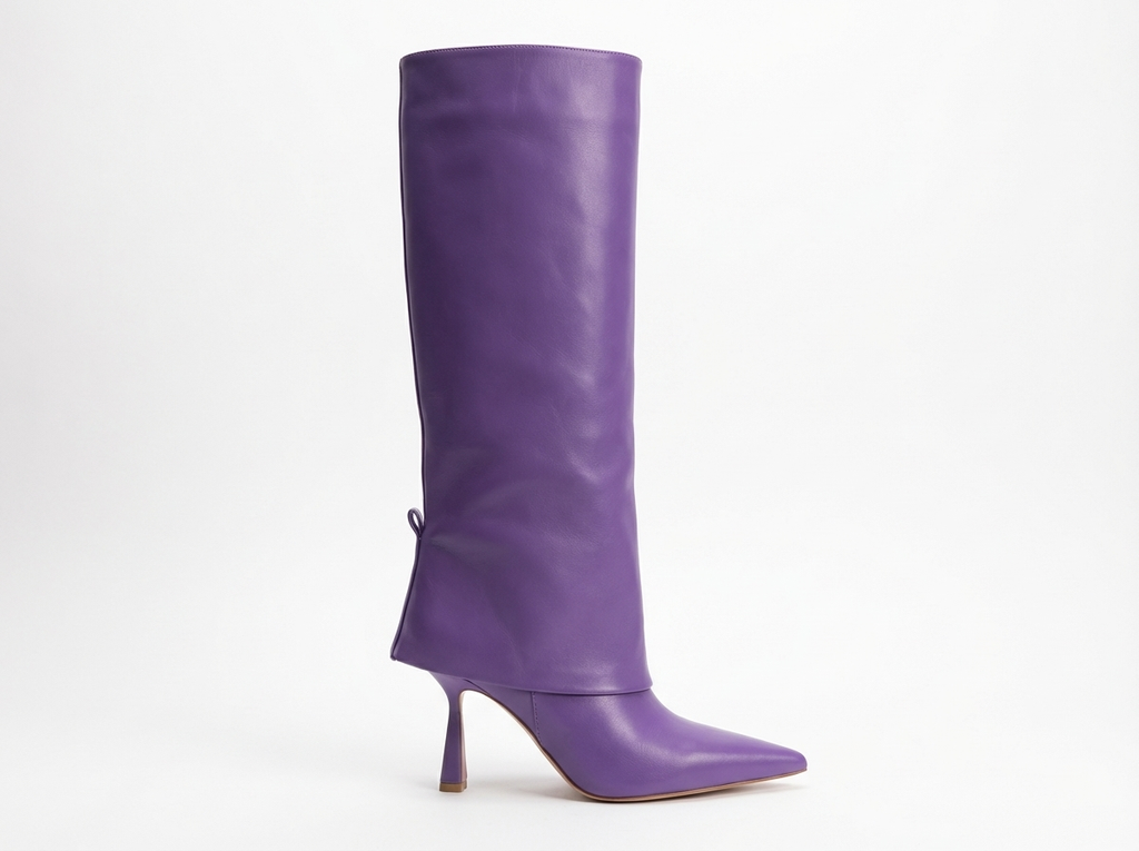 Botte haute violet Synthétique Femme - Bout pointu