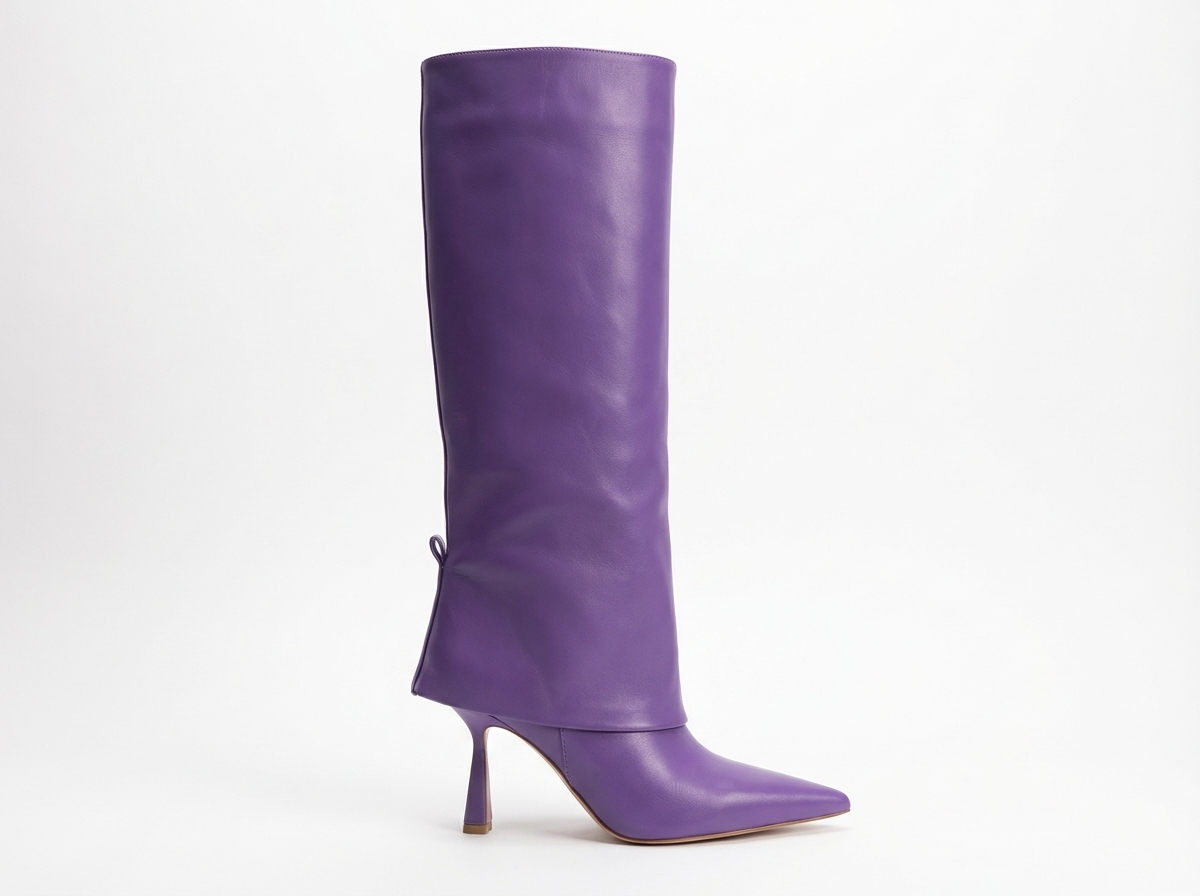 Botte haute violet Synthétique Femme - Bout pointu