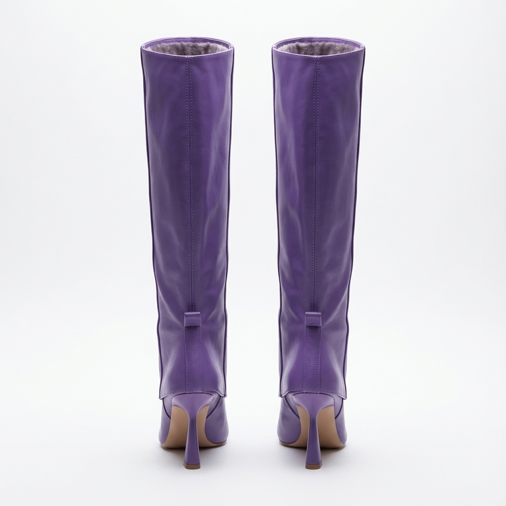 Botte haute violet Synthétique Femme - Bout pointu