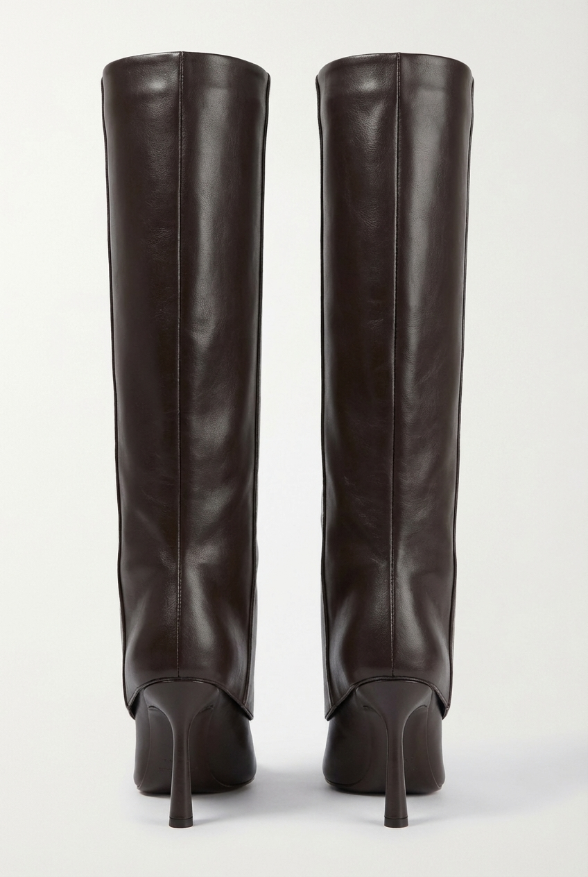 Botte haute marron foncé Synthétique Femme - Rabat, talon aiguille