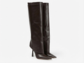 Botte haute marron foncé Synthétique Femme - Rabat, talon aiguille