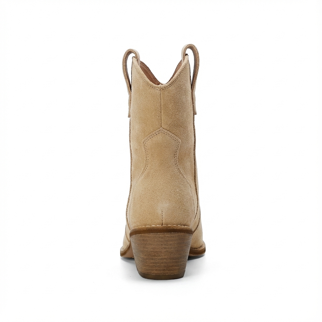 Santiag basse beige Daim Femme - Boucles