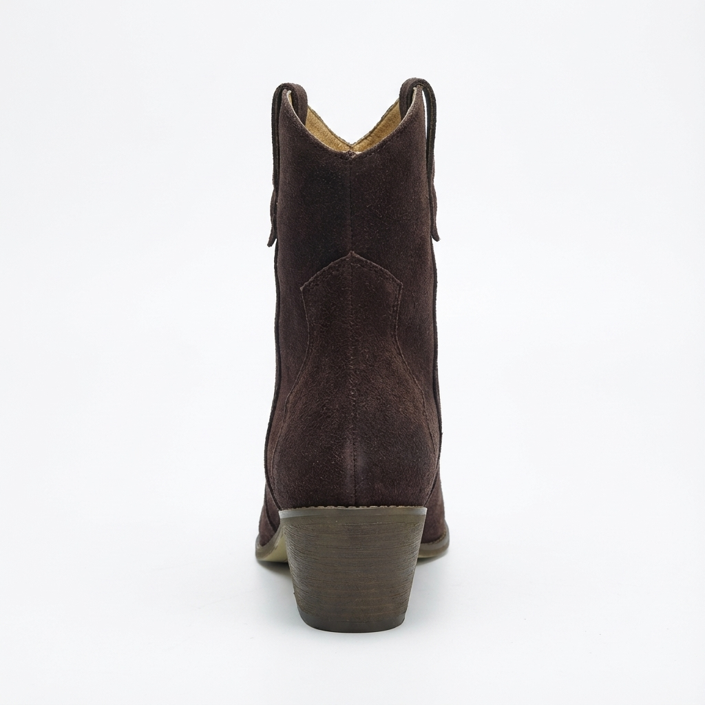 Santiag basse marron foncé Daim Femme - Bout pointu