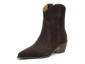 Santiag basse marron foncé Daim Femme - Bout pointu