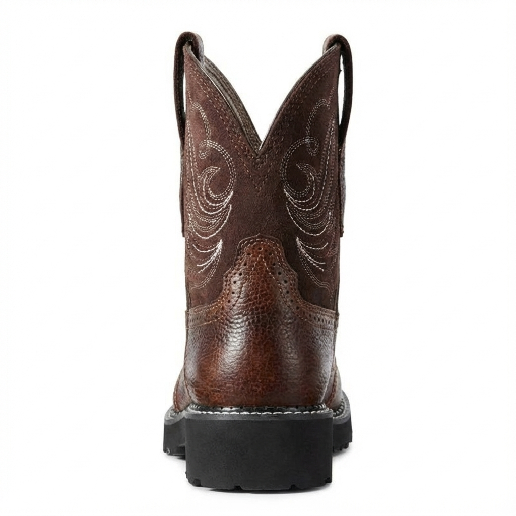 Santiag mi-haute marron Simili Cuir Femme - Broderies, style cowboy
