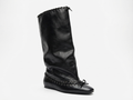 Botte haute noir Synthétique Femme - Œillets métalliques