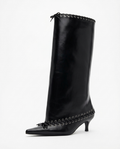 Botte haute noir Synthétique Femme - Lacets