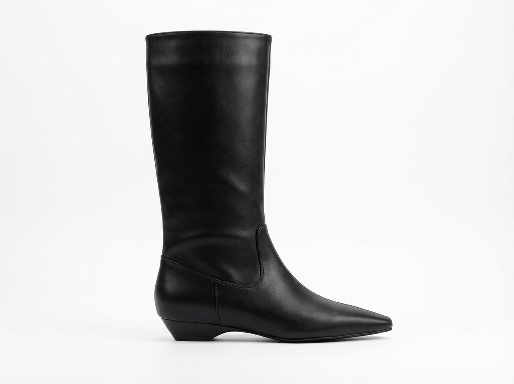 Botte haute noir Synthétique Femme - Style épuré