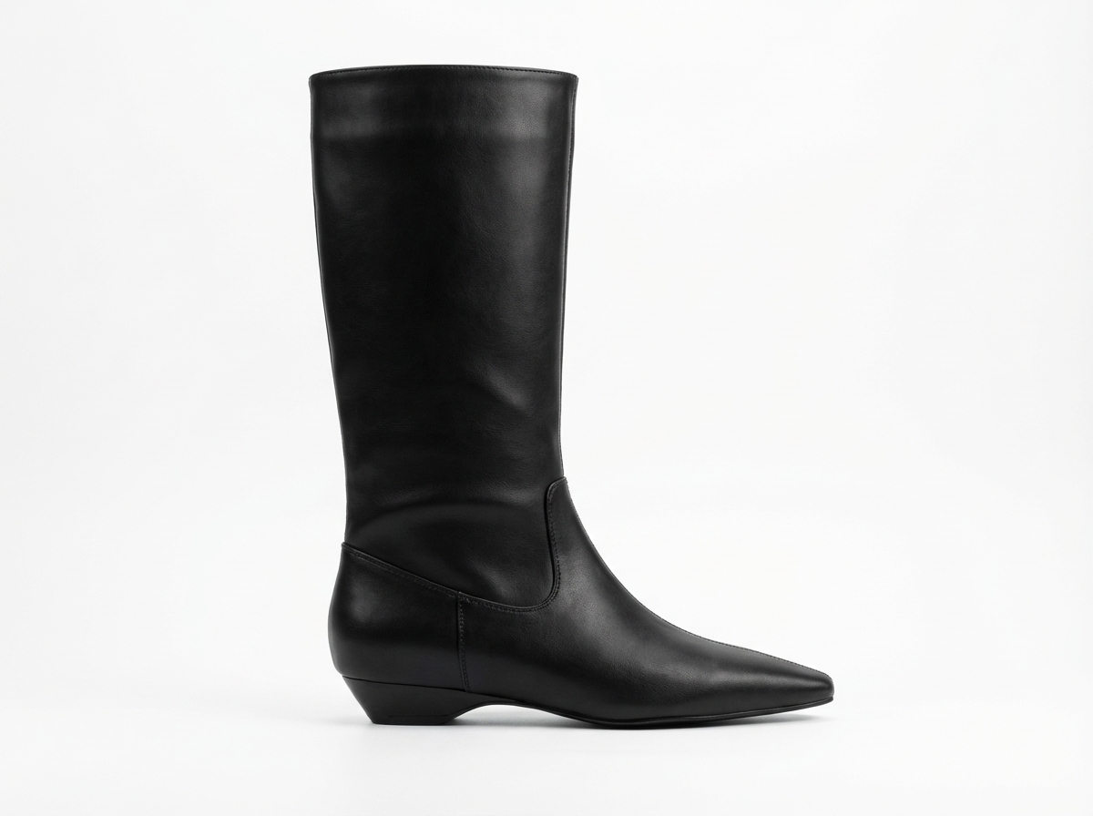 Botte haute noir Synthétique Femme - Style épuré