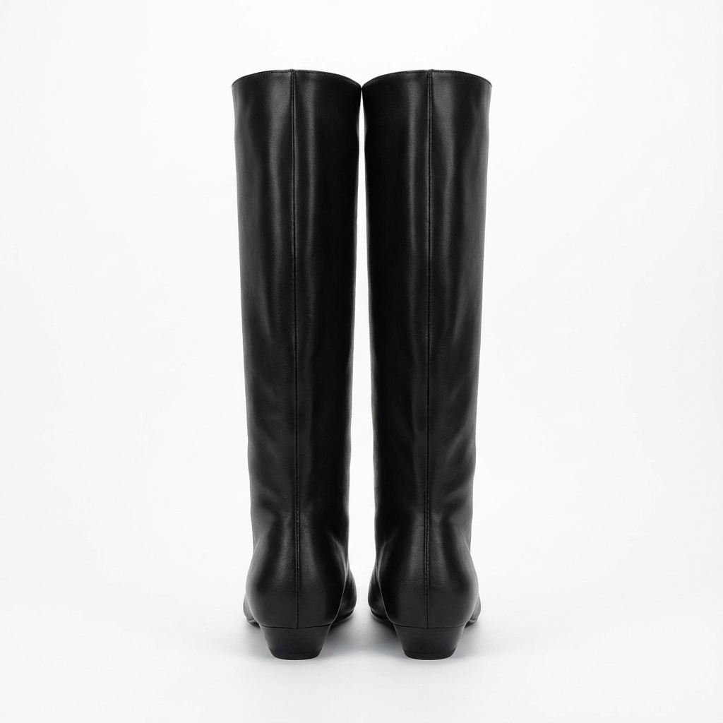 Botte haute noir Synthétique Femme - Style épuré