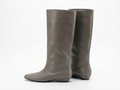 Botte haute gris Synthétique Femme - Bout carré, style épuré