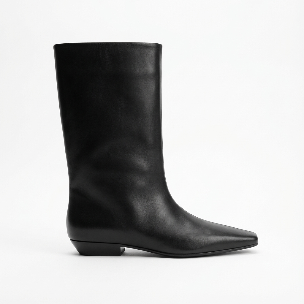 Botte haute noir Synthétique Femme - Bout carré