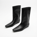 Botte haute noir Synthétique Femme - Bout carré